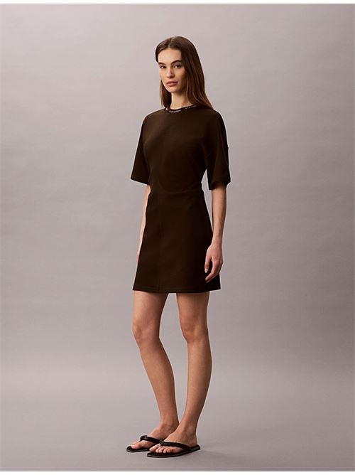 ss logo rib interlock t-shirt dress CALVIN KLEIN JEANS | LV047G251GTO2